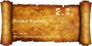 Roska Kornél névjegykártya