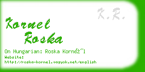 kornel roska business card